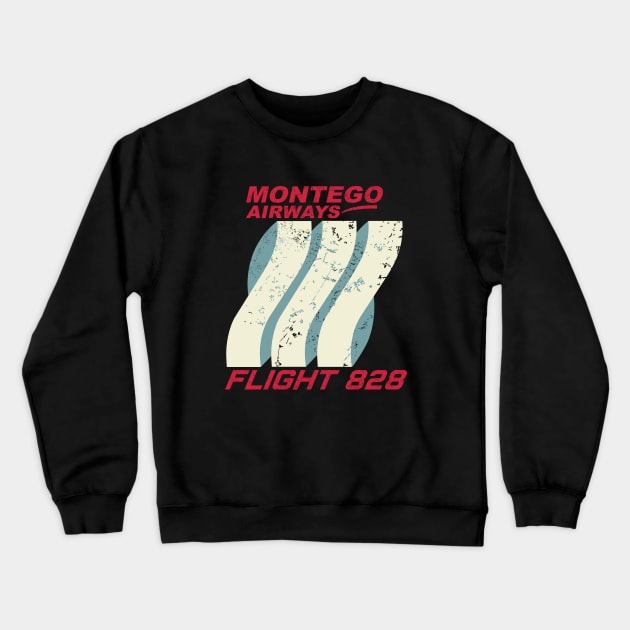 MONTEGO AIRWAYS FLIGHT 828 Crewneck Sweatshirt by KARMADESIGNER T-SHIRT SHOP